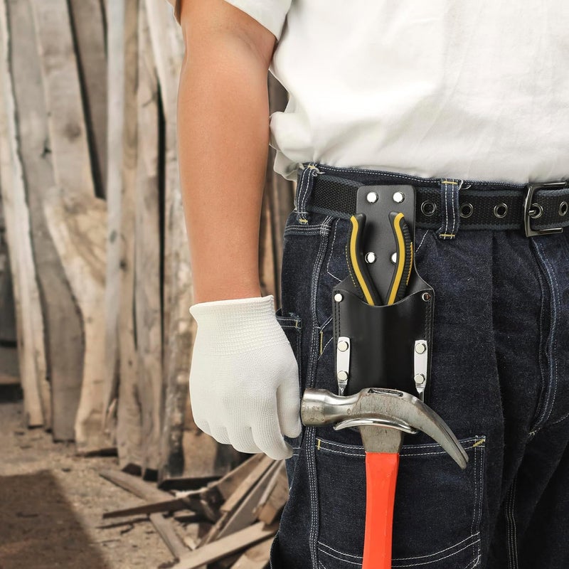 compuda Hammer Holder,Hammer Holder for Belt,Tool Holder Pliers Holster Knife Holster, Hammer Holster Made with Genuine Leather and Heavy-Duty Steel,for Construction Electrician Carpentry Garden Pruning. - Image 2